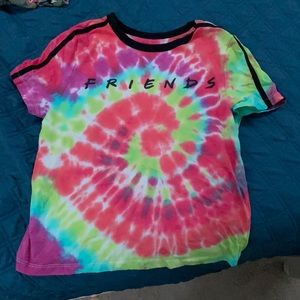 tie dyed friends tee